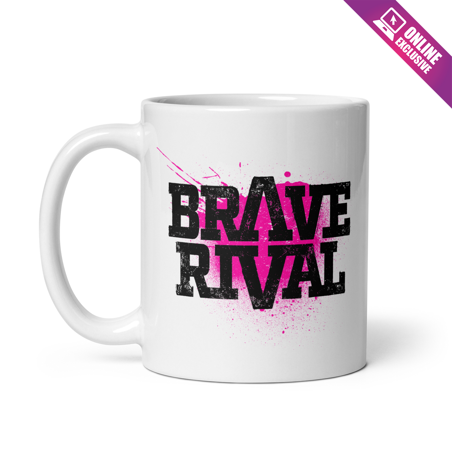 White Brave Rival Pink Logo Mug (online exclusive)