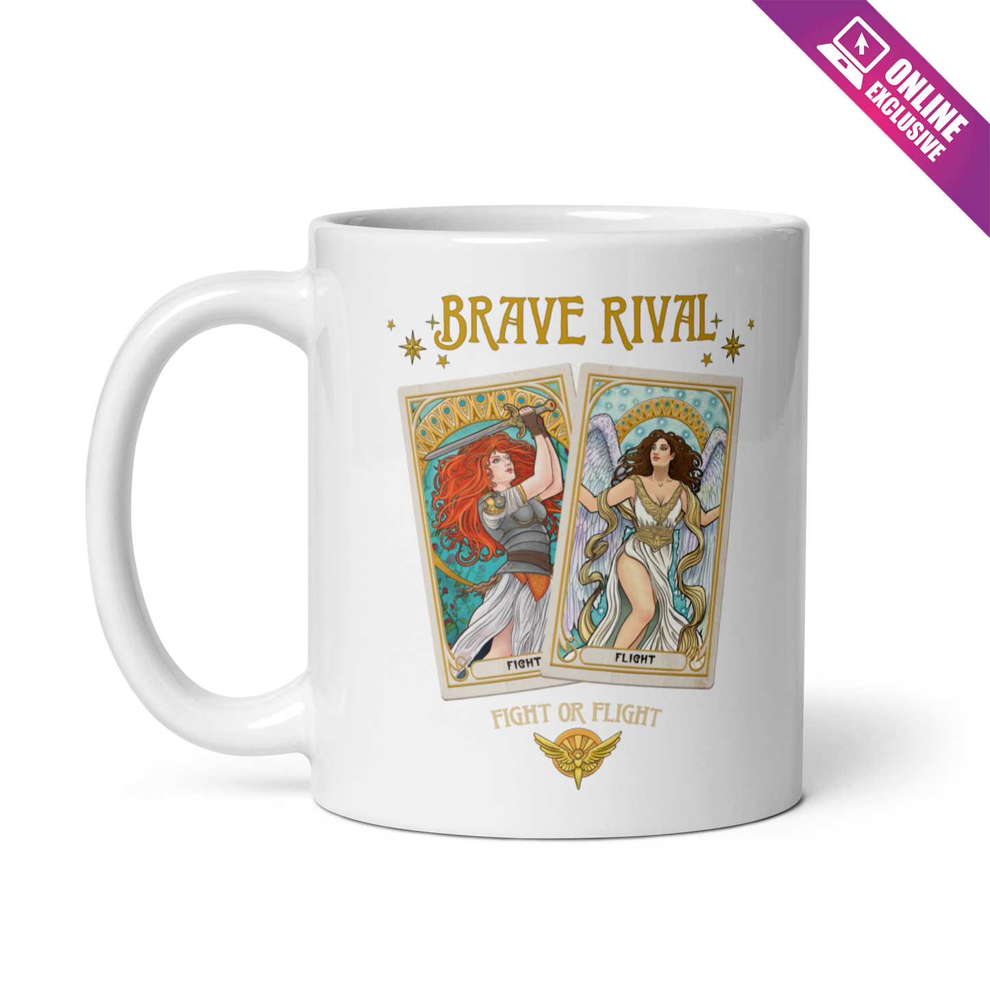 White Fight Or Flight Tarot Mug (online exclusive)