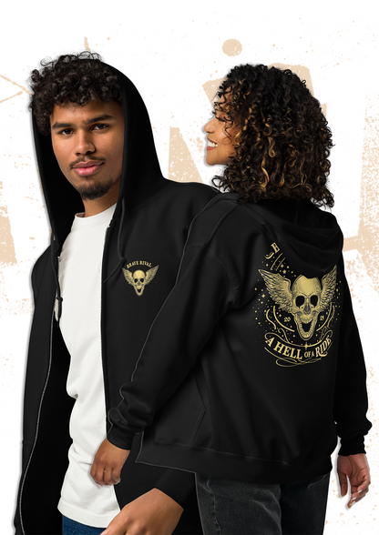 A Hell Of A Ride Black Zip Up Hoodie PRE-ORDER
